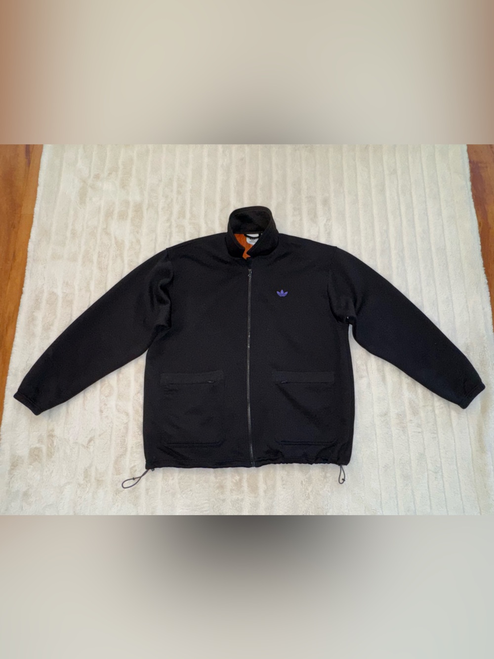 Adidas Coaches Men's Black Lined mock neck Utility Full zip Jacket, sz Large
